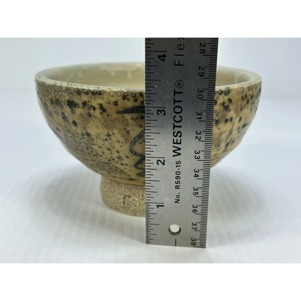 Vintage Matcha Bowl Sasae Tea Bowl Flat Tea‎ Bowl Tableware